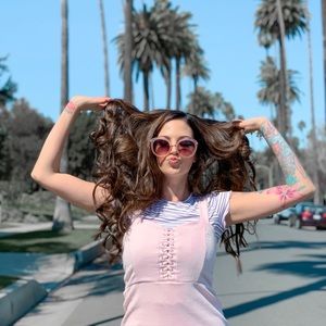 Light pink knit dress